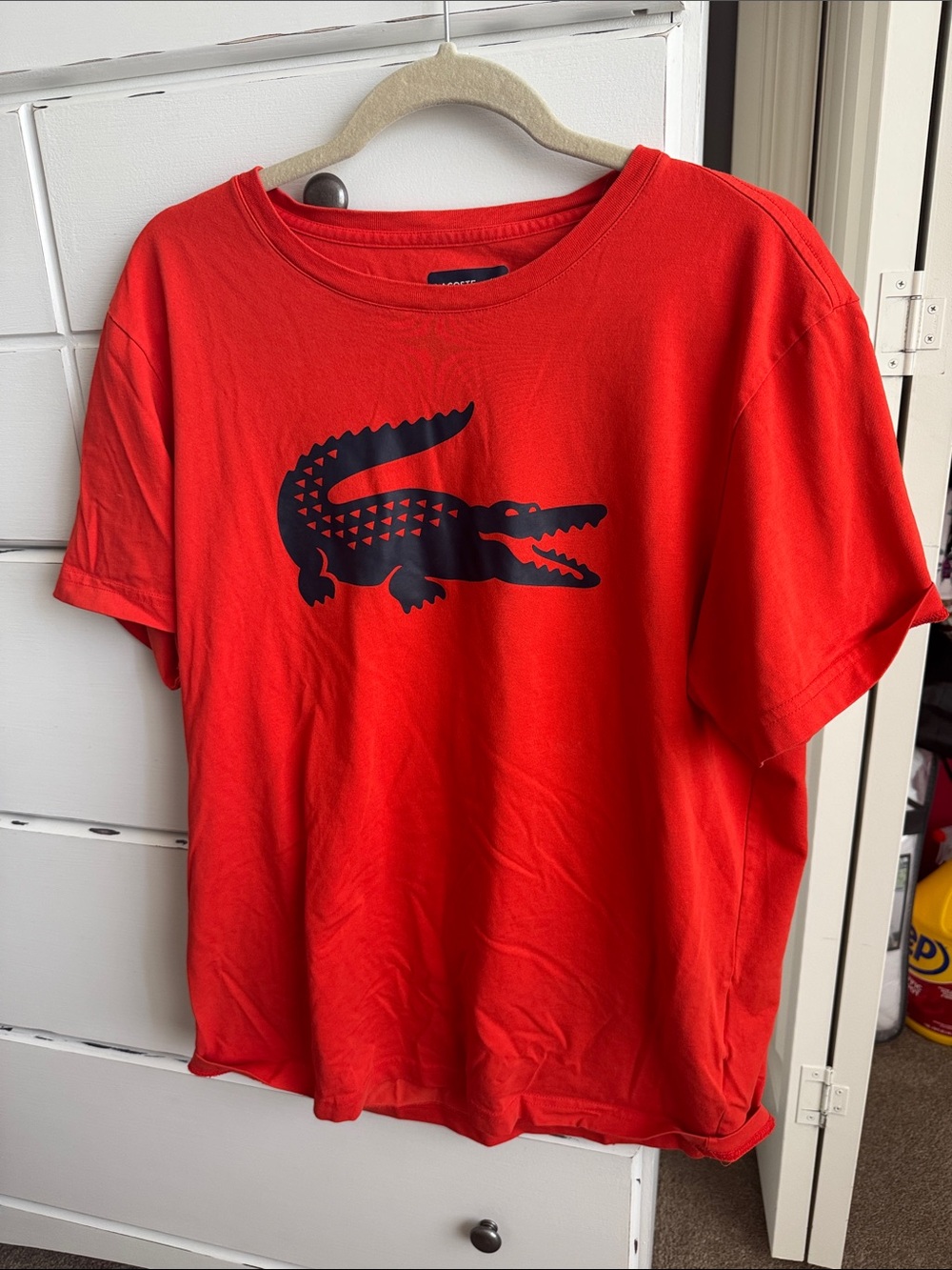 Lacoste men’s size 7(xxl) Orange-red tshirt